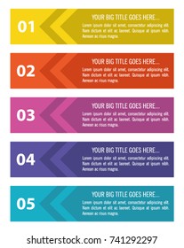 Colorful infographic in five steps