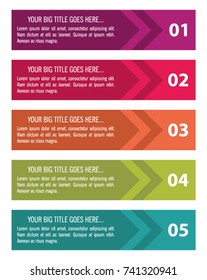 Colorful infographic in five steps