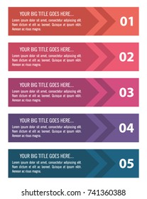Colorful infographic in five steps