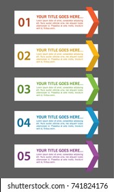 Colorful infographic in five steps
