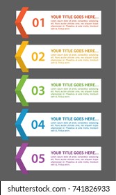 Colorful infographic in five steps