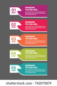 Colorful infographic in five steps