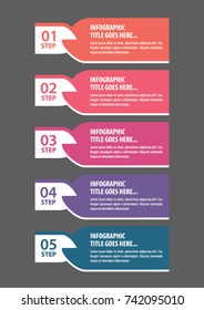 Colorful infographic in five steps