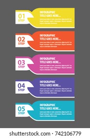 Colorful infographic in five steps