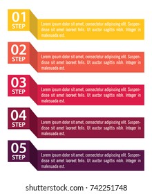 Colorful infographic in five steps