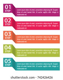 Colorful infographic in five steps