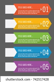Colorful infographic in five steps