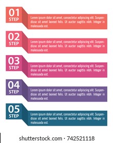Colorful infographic in five steps