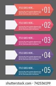 Colorful infographic in five steps