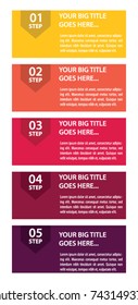Colorful infographic in five steps