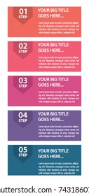 Colorful infographic in five steps