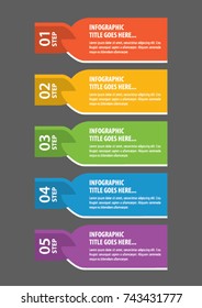 Colorful infographic in five steps