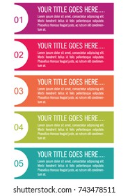 Colorful infographic in five steps