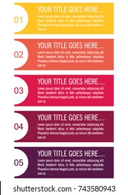 Colorful infographic in five steps