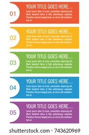 Colorful infographic in five steps