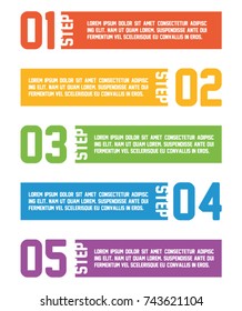 Colorful infographic in five steps