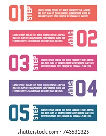 Colorful infographic in five steps