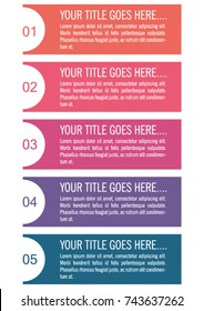 Colorful infographic in five steps