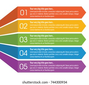 Colorful infographic in five steps