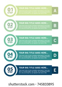 Colorful infographic in five steps