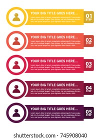 Colorful infographic in five steps