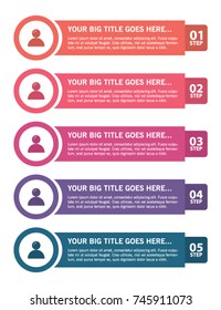 Colorful infographic in five steps