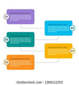 Colorful infographic in five steps for business and education