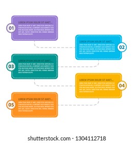 Colorful infographic in five steps for business and education