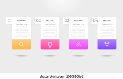 Colorful infographic with flyer type shapes