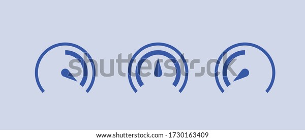 Colorful Info-graphic gauge element.\
Vector illustration. Speedometer icon or sign with arrow.\
