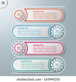 Colorful infographic gears on the grey background. Eps 10 vector file.