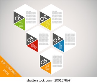 colorful infographic hexagonal template. infographic concept.