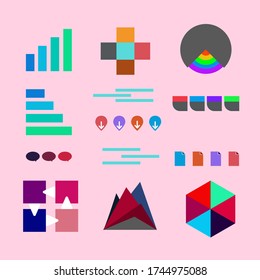 Colorful Infographic Icon Set Vector