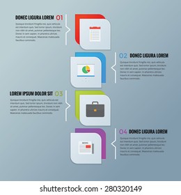 Colorful Infographic with leaf shape with icon