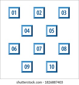 Para crear la presentación se pueden utilizar números info-gráficos coloridos. Los puntos de viñeta son de uno a diez. Números vectores de forma ovalados.