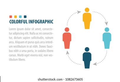 Colorful infographic with people silhouettes