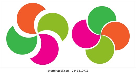 Colorful infographic pie chart with overlapping circle shapes. eps 10