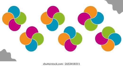 Colorful infographic pie chart with overlapping circular shapes. eps 10