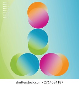 Gráfico circular de infografía colorido con Formas circulares superpuestas. moderno eps 10.
