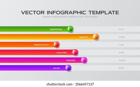 Colorful Infographic Presentation 6 Points Horizontal Stock Vector ...