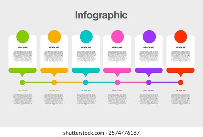 Colorful infographic presents six headlines with descriptive text.