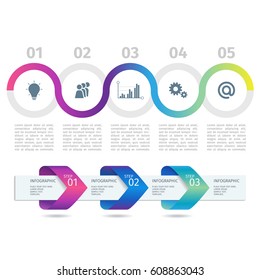 Colorful Infographic Process Chart Arrows Step Stock Vector (Royalty ...