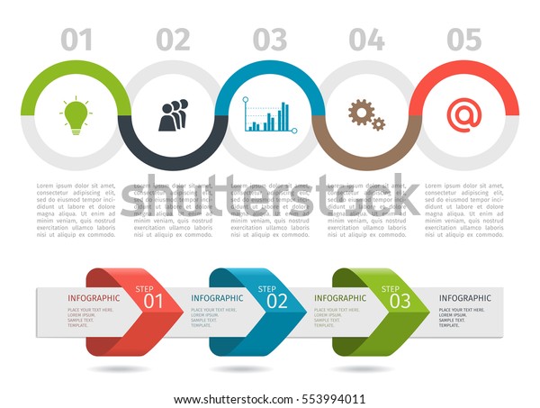 Colorful Infographic Process Chart Arrows Step Stock Vector (Royalty ...