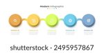 Colorful infographic processes with timeline element. Can be used for presentations with 5 steps and options.