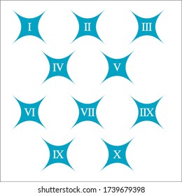 Colorful info-graphic roman numbers can be use to create presentation. Bullet points roman numbers one to ten.