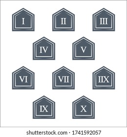 Colorful info-graphic roman numbers can be use to create presentation. Bullet points roman numbers one to ten.