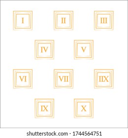 Colorful info-graphic roman numbers can be use to create presentation. Bullet points roman numbers one to ten.
