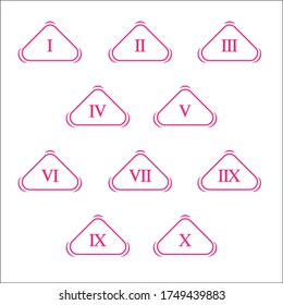 Colorful info-graphic roman numbers can be use to create presentation. Bullet points roman numbers one to ten.