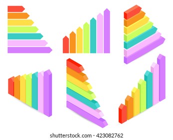 Colorful infographic scale graph label headers vector