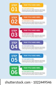 Colorful infographic in six steps